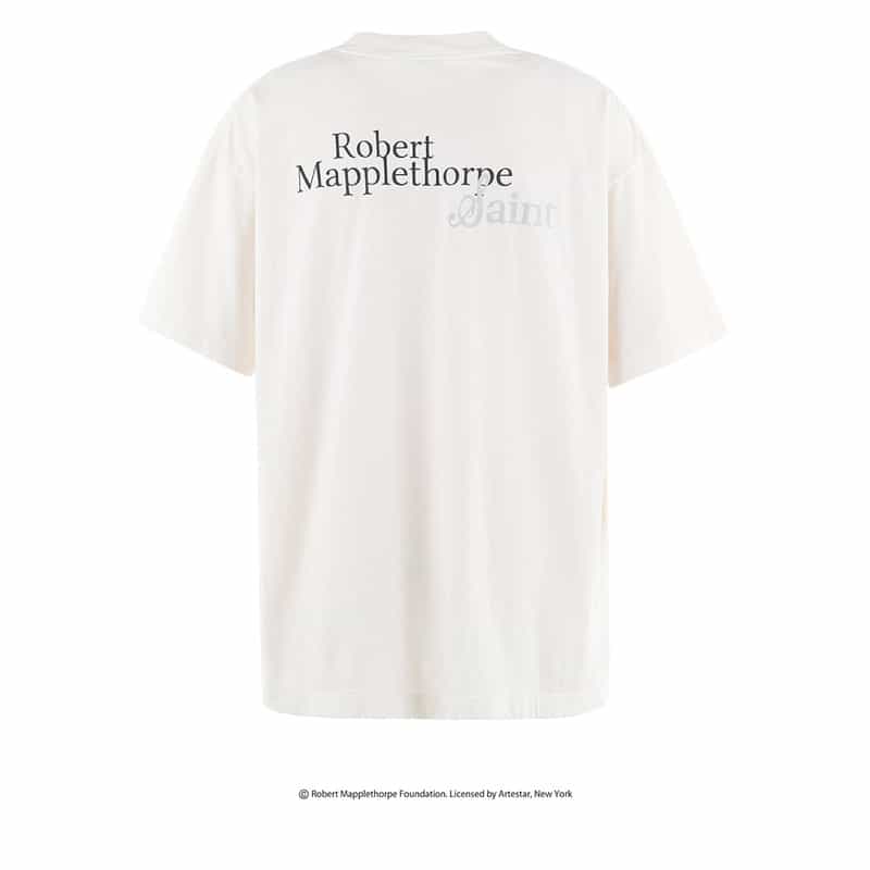 SAINT MXXXXXX SAINT MXXXXXX＜セント マイケル＞ヴィンテージ加工プリントTシャツ WHITE
