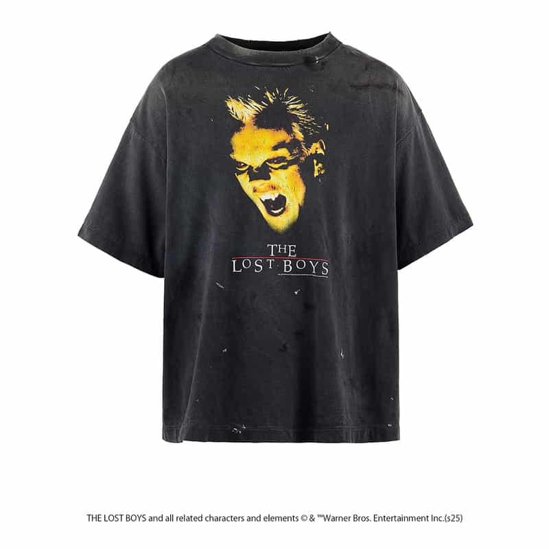 SAINT MXXXXXX SAINT MXXXXXX＜セント マイケル＞ヴィンテージ加工プリントTシャツ BLACK