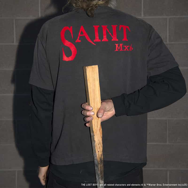 SAINT MXXXXXX SAINT MXXXXXX＜セント マイケル＞ヴィンテージ加工プリントTシャツ BLACK
