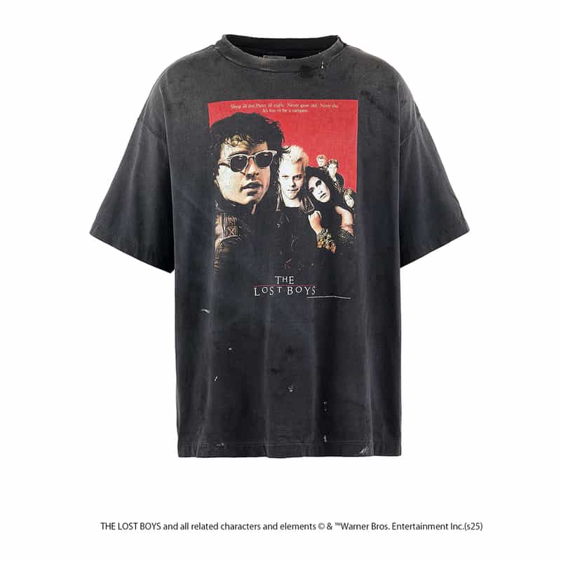 SAINT MXXXXXX SAINT MXXXXXX＜セント マイケル＞ヴィンテージ加工プリントTシャツ BLACK