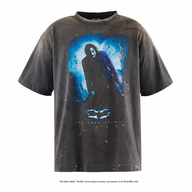 SAINT MXXXXXX ヴィンテージ加工プリントTシャツ BLACK