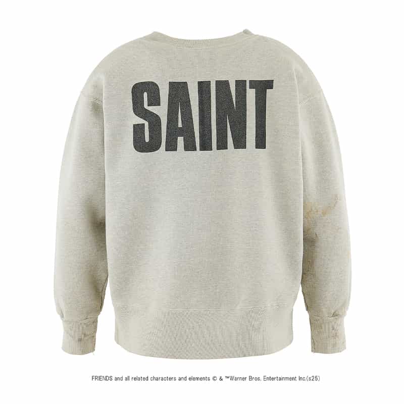 SAINT MXXXXXX SAINT MXXXXXX＜セント マイケル＞ヴィンテージ加工スウェットプルオーバー GRAY