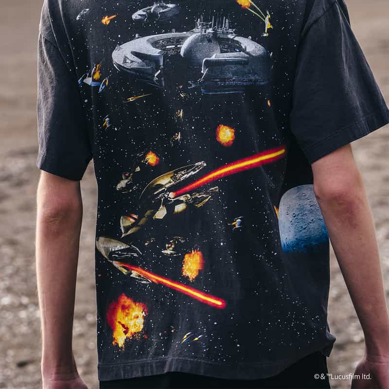 SAINT MXXXXXX SAINT MXXXXXX＜セント マイケル＞ヴィンテージ加工プリントTシャツ BLACK