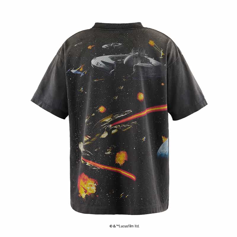 SAINT MXXXXXX SAINT MXXXXXX＜セント マイケル＞ヴィンテージ加工プリントTシャツ BLACK