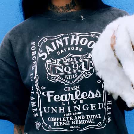 ヴィンテージ加工プリントTシャツ（2230322）｜SAINT MXXXXXX