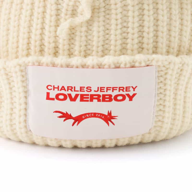 CHARLES JEFFREY LOVERBOY CHARLES JEFFREY LOVERBOY＜チャールズ ジェフリー ラバーボーイ＞耳付きニットキャップ "CHUNKY EARS" WHITE