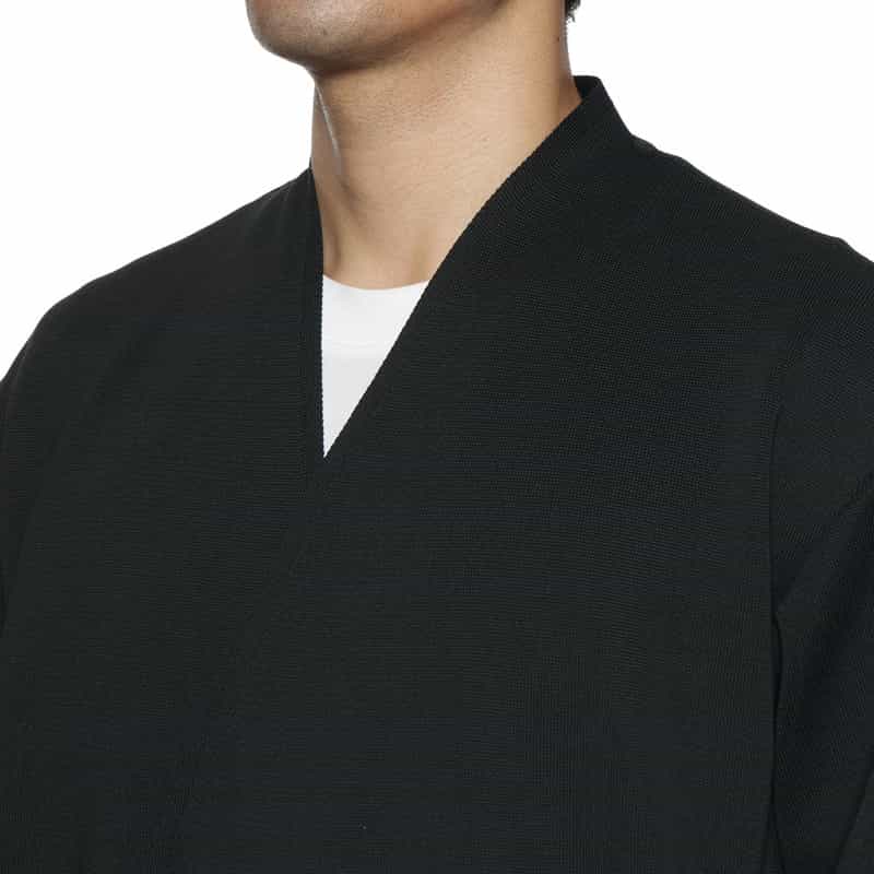 CFCL ダブルブレステッド ノーカラーニットジャケット BLACK