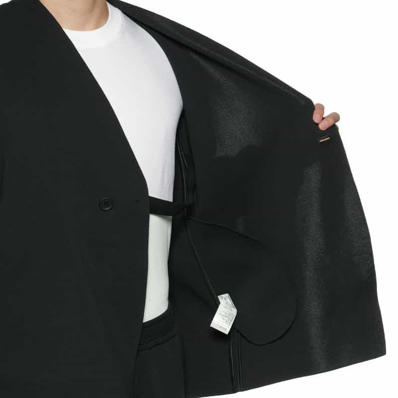 CFCL ダブルブレステッド ノーカラーニットジャケット BLACK