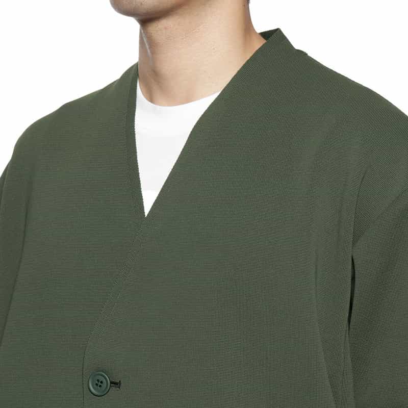 CFCL バーニーズ　ニューヨーク限定ノーカラーニットジャケット OLIVE