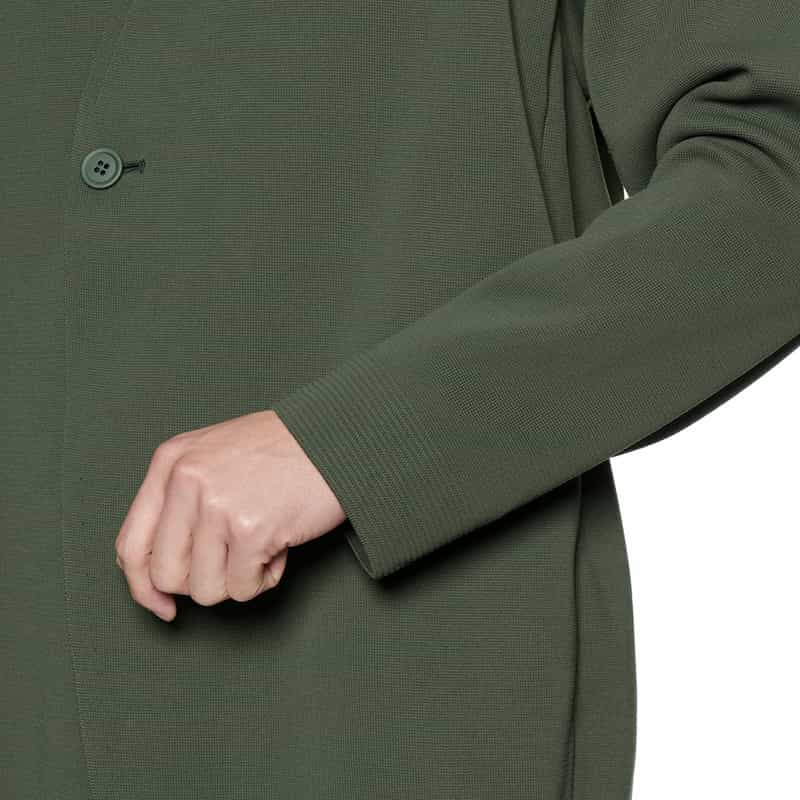 CFCL バーニーズ　ニューヨーク限定ノーカラーニットジャケット OLIVE