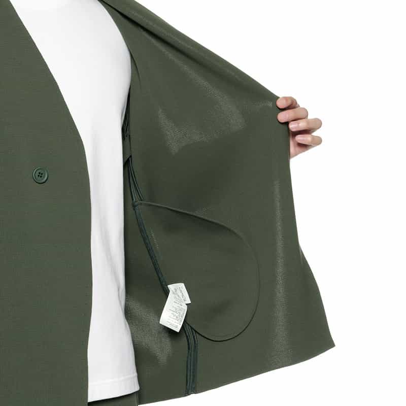 CFCL バーニーズ　ニューヨーク限定ノーカラーニットジャケット OLIVE