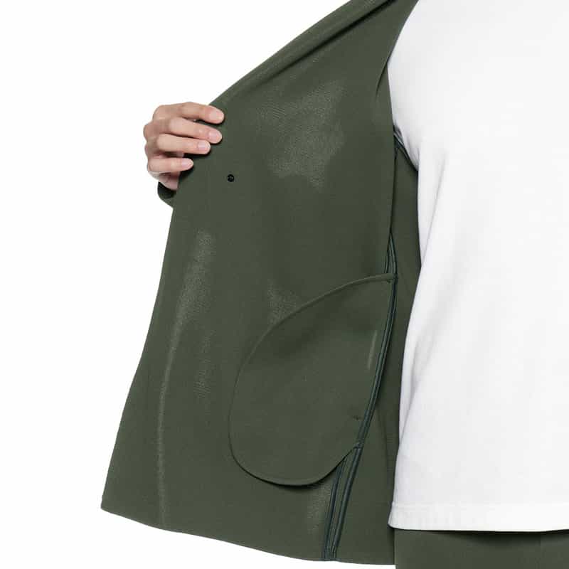 CFCL バーニーズ　ニューヨーク限定ノーカラーニットジャケット OLIVE