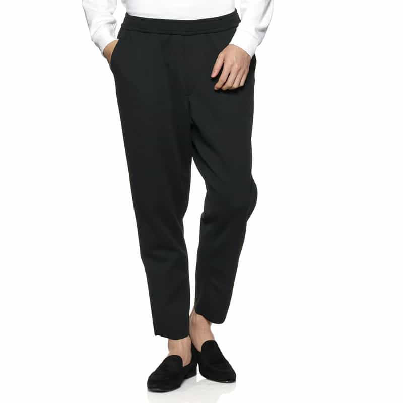 CFCL CFCL＜シーエフシーエル＞ドローストリング テーパード ニットパンツ BLACK