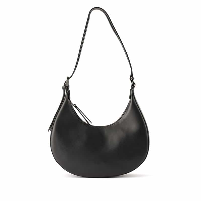 BARNEYS NEW YORK ハーフムーン ショルダーバッグ BLACK