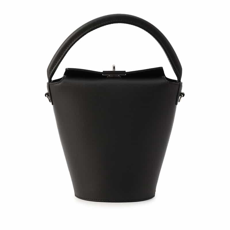 BARNEYS NEW YORK レザー バケット バッグ BLACK