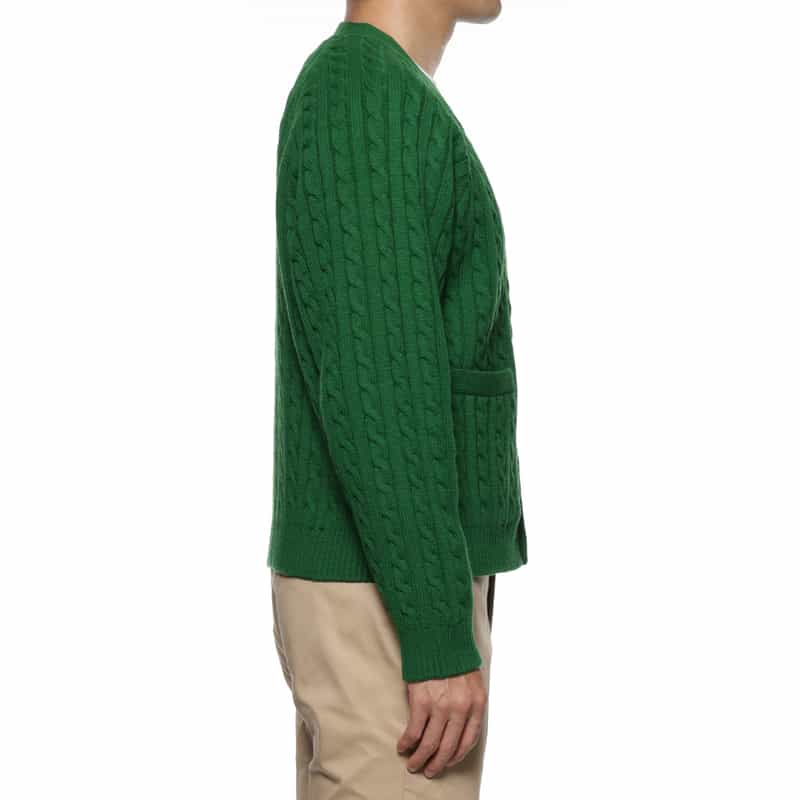 BARNEYS NEW YORK ケーブルニットカーディガン GREEN