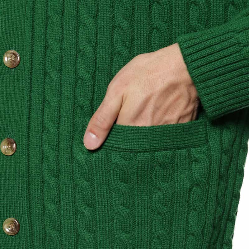 BARNEYS NEW YORK ケーブルニットカーディガン GREEN