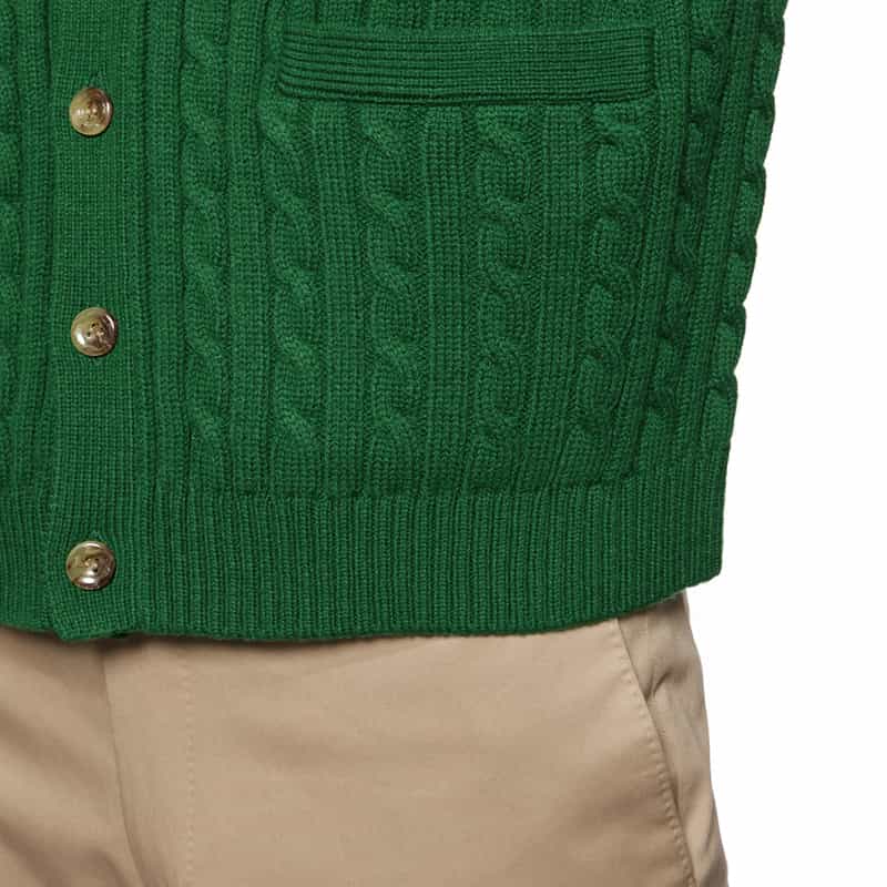 BARNEYS NEW YORK ケーブルニットカーディガン GREEN