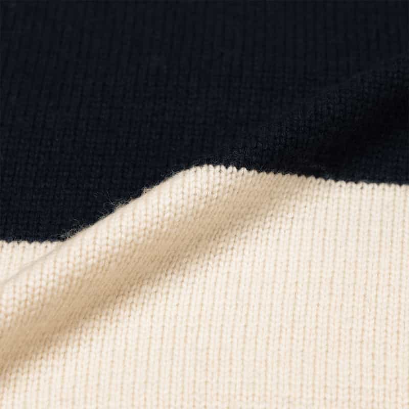 BARNEYS NEW YORK ボーダー柄ポロニットプルオーバー NAVY