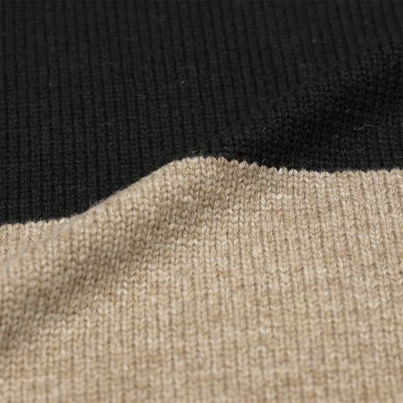 BARNEYS NEW YORK ボーダー柄ポロニットプルオーバー BLACK