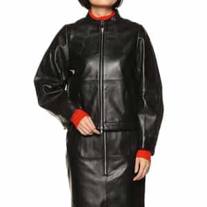 コクーンスリーブ レザー ボンバージャケット