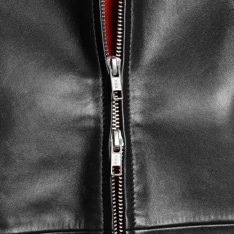 BARNEYS NEW YORK コクーンスリーブ レザー ボンバージャケット BLACK