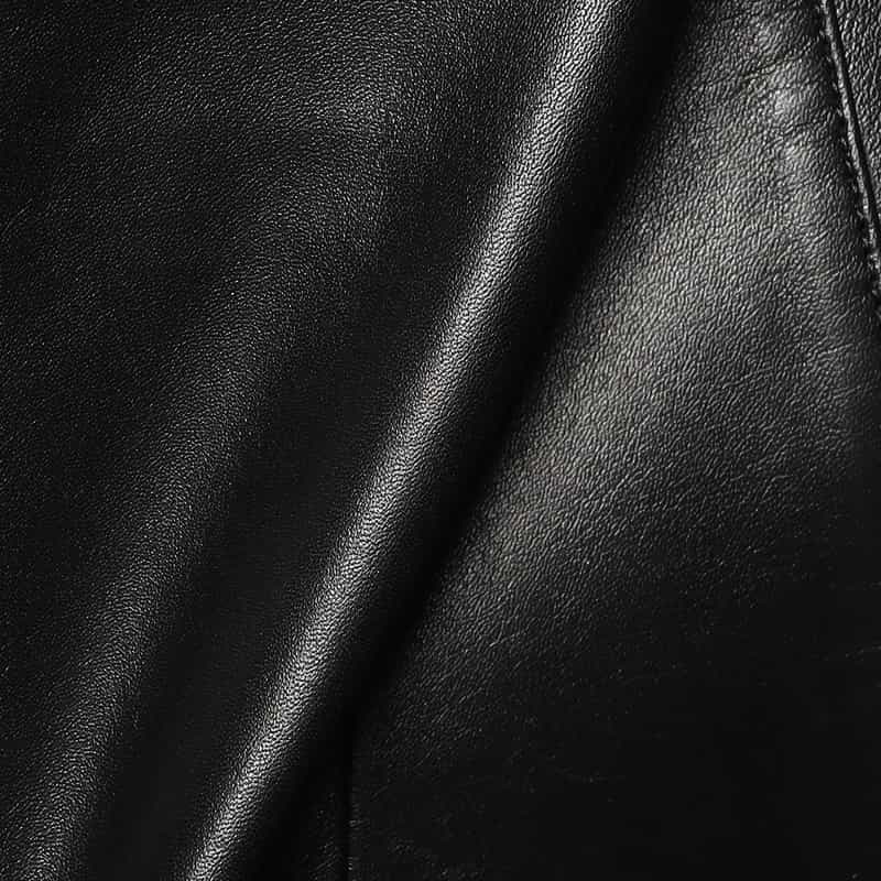 BARNEYS NEW YORK コクーンスリーブ レザー ボンバージャケット BLACK