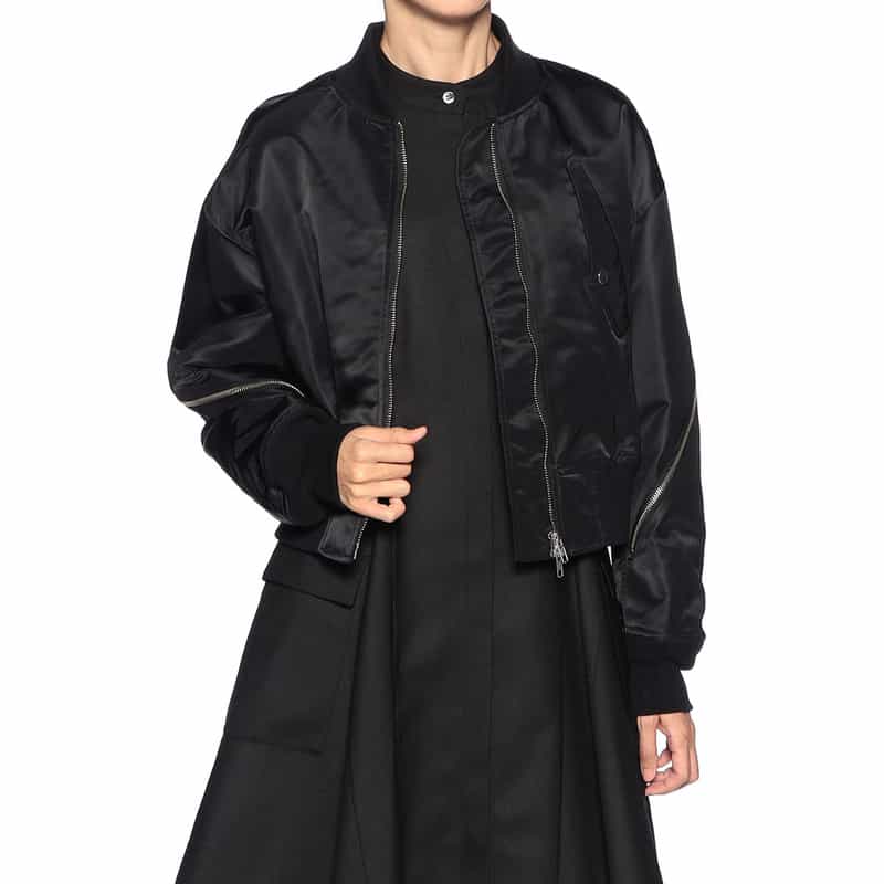 BARNEYS NEW YORK MA-1風ショートブルゾン BLACK