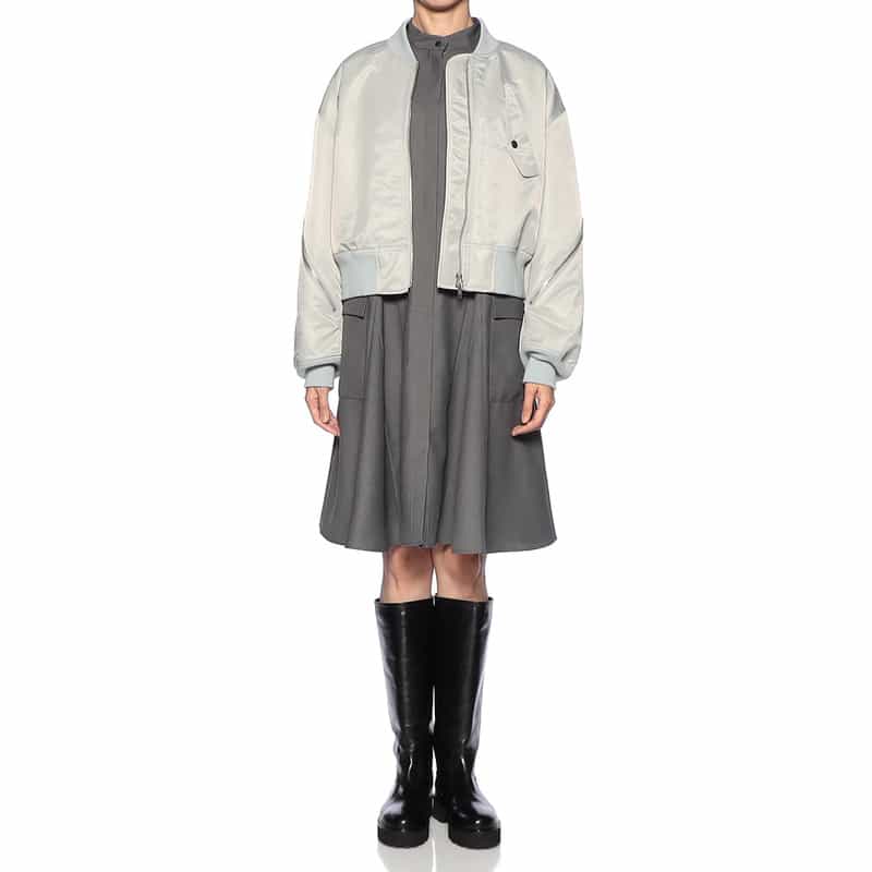 BARNEYS NEW YORK MA-1風ショートブルゾン LT GRAY