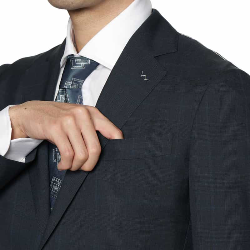 BARNEYS NEW YORK グレンチェック柄スーツ "MANHATTAN" NAVY