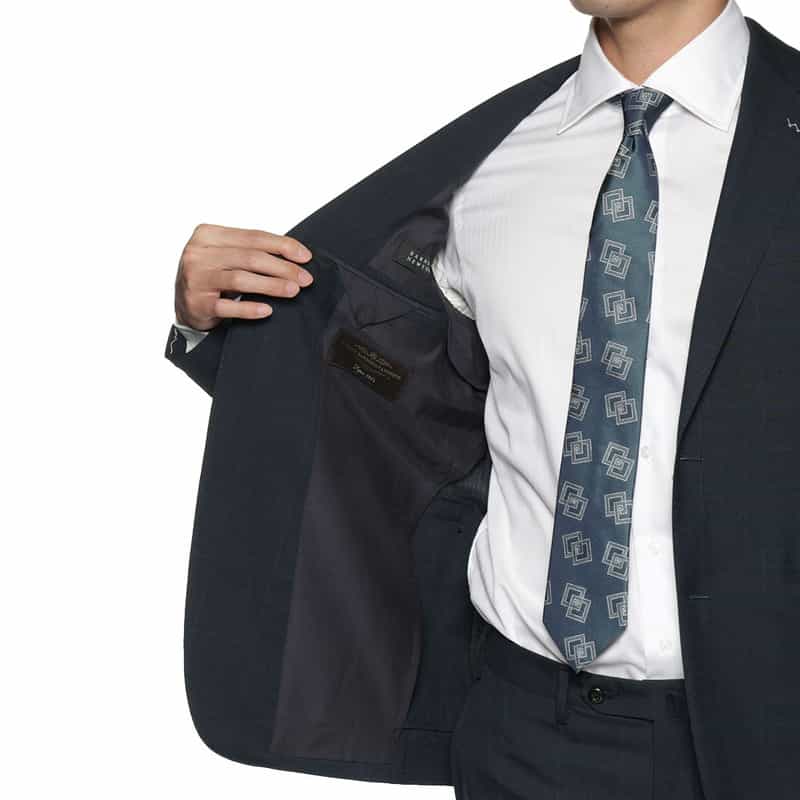 BARNEYS NEW YORK グレンチェック柄スーツ "MANHATTAN" NAVY