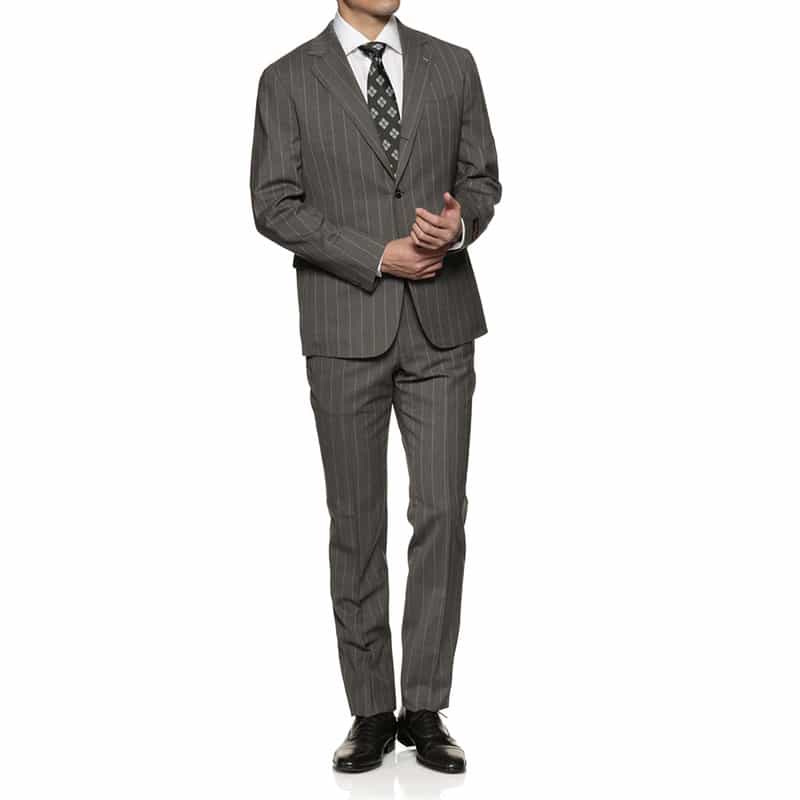 BARNEYS NEW YORK ストライプ柄スーツ "MADISON" GRAY