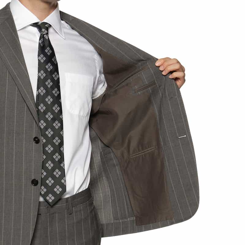 BARNEYS NEW YORK ストライプ柄スーツ "MADISON" GRAY
