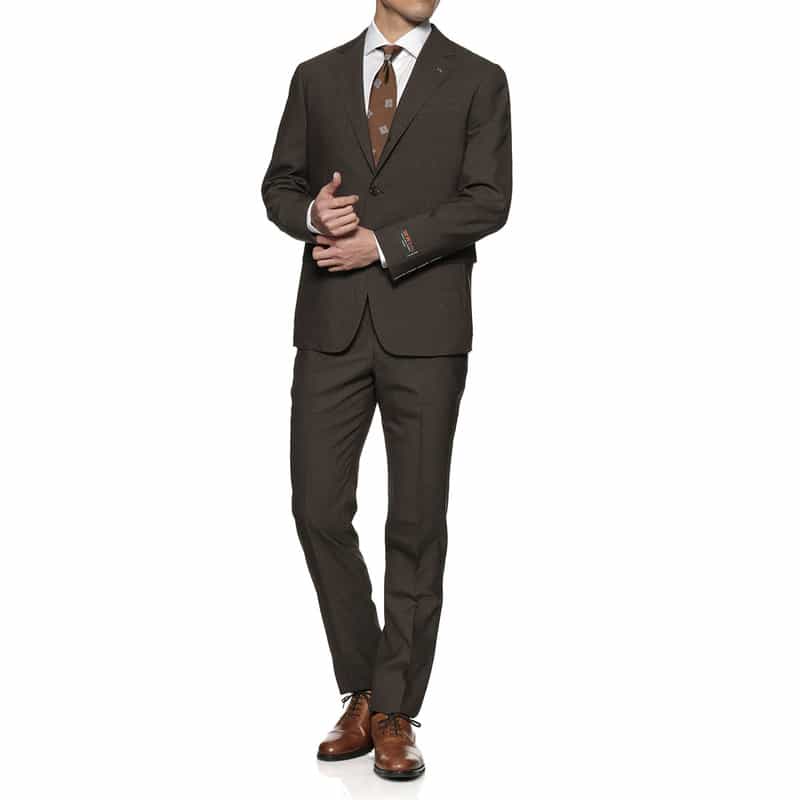 BARNEYS NEW YORK ピンヘッド柄スーツ "MADISON" BROWN