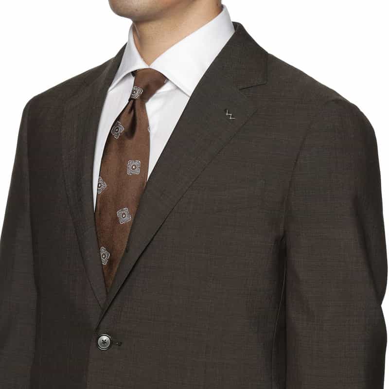 BARNEYS NEW YORK ピンヘッド柄スーツ "MADISON" BROWN