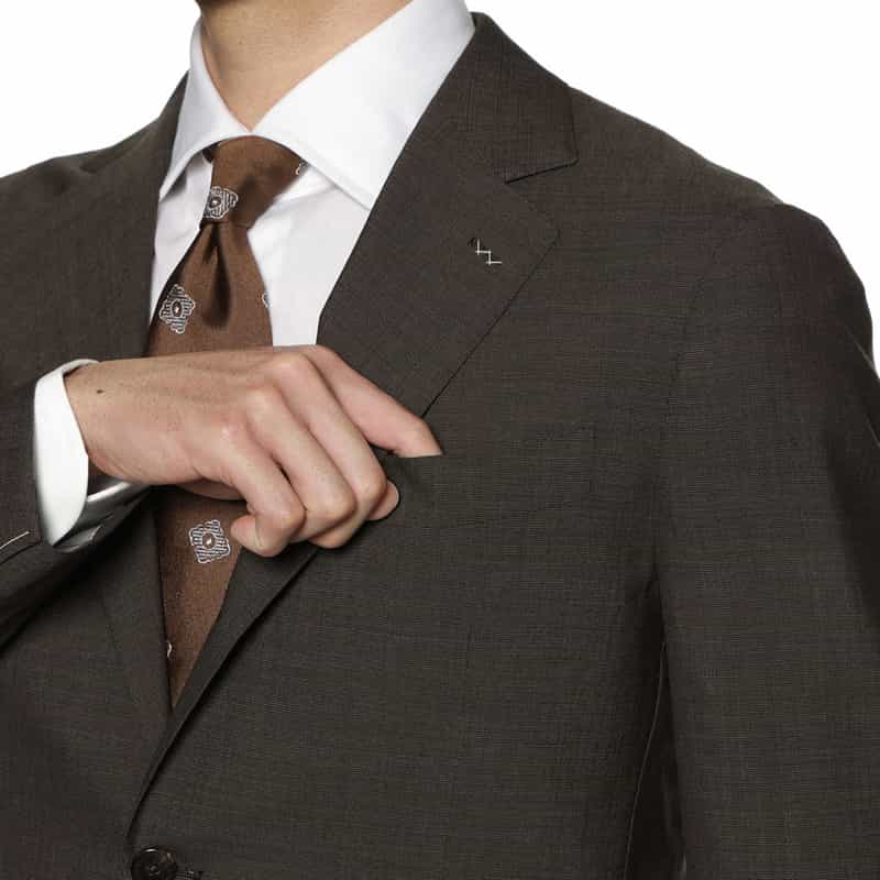 BARNEYS NEW YORK ピンヘッド柄スーツ "MADISON" BROWN