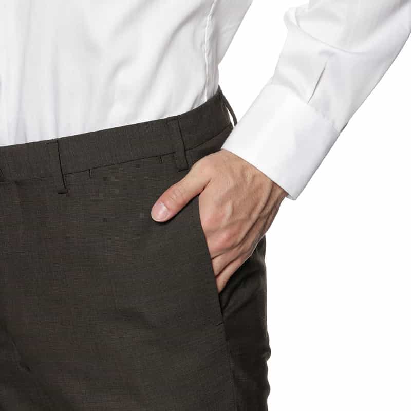 BARNEYS NEW YORK ピンヘッド柄スーツ "MADISON" BROWN