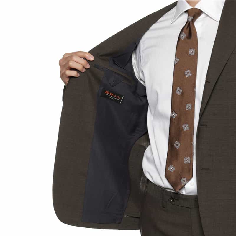 BARNEYS NEW YORK ピンヘッド柄スーツ "MADISON" BROWN