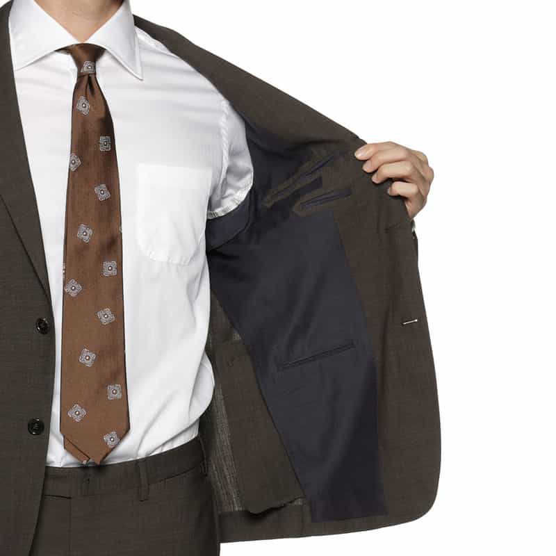 BARNEYS NEW YORK ピンヘッド柄スーツ "MADISON" BROWN