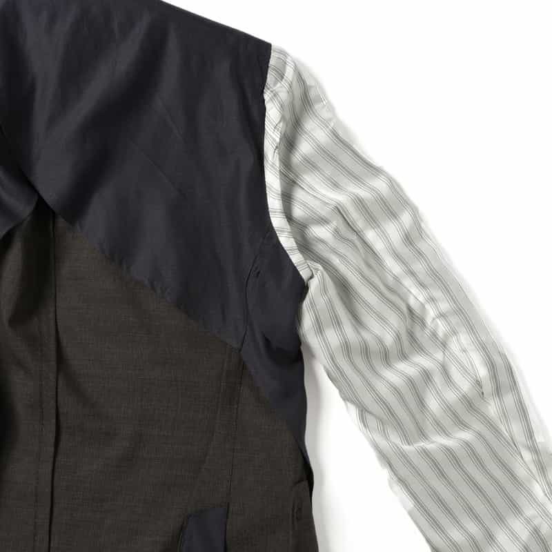 BARNEYS NEW YORK ピンヘッド柄スーツ "MADISON" BROWN