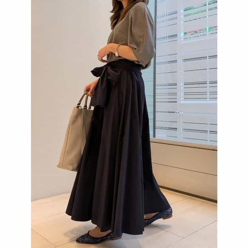BARNEYS NEW YORK レース素材 フラットパンプス BLUE