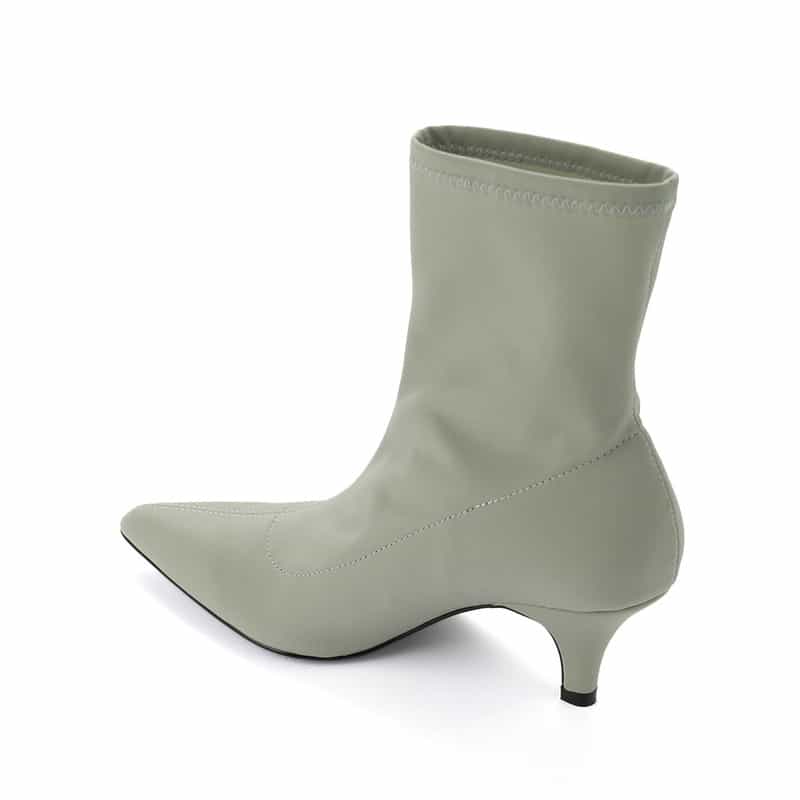 BARNEYS NEW YORK ストレッチショートブーツ LT GRAY