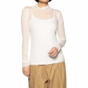 タートルネック ロングスリーブ シアーニットプルオーバー