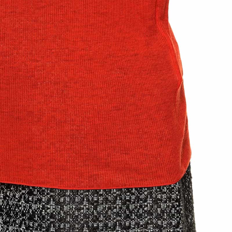 BARNEYS NEW YORK タートルネック ロングスリーブ シアーニットプルオーバー RED