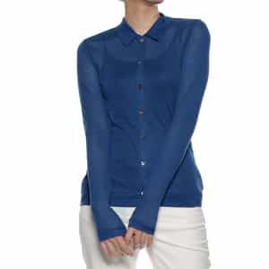 襟付きシアーニット カーディガン