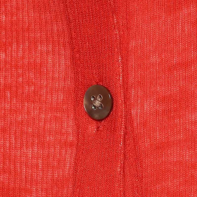 BARNEYS NEW YORK 襟付きシアーニット カーディガン RED