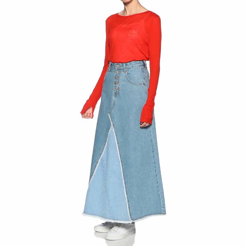 BARNEYS NEW YORK クルーネック シアーニットプルオーバー RED