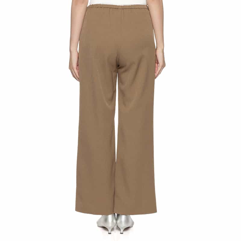 BARNEYS NEW YORK ウォッシャブル ドローストリングワイドパンツ LIGHT BROWN