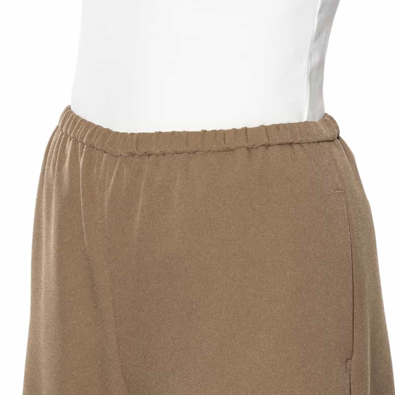 BARNEYS NEW YORK ウォッシャブル ドローストリングワイドパンツ LIGHT BROWN