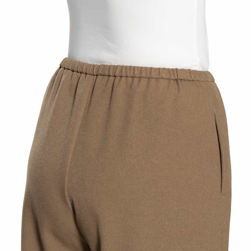 BARNEYS NEW YORK ウォッシャブル ドローストリングワイドパンツ LIGHT BROWN